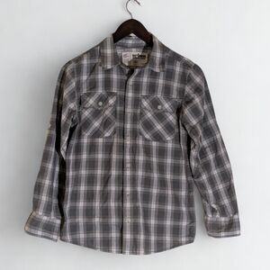 Urban Pipeline Boy's Gray Plaid Button Down Shirt